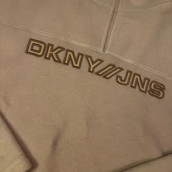 DKNY Cream Fleece Half-Zip Pullover Size Large - Picture 4 of 5